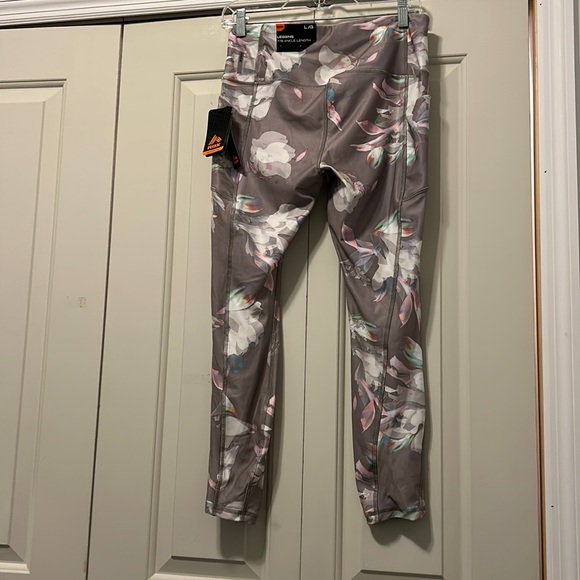 REBOX. TAUPE FLOWER LEGGINGS SIZE L - Picture 2 of 10